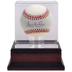 Autographed Philadelphia Phillies Aaron Nola Fanatics Authentic Baseball & Mahogany Baseball Display Case