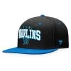Men's Miami Marlins Fanatics Branded Black/Aqua Iconic Lock Up Snapback Hat