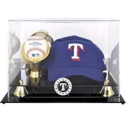 Texas Rangers Fanatics Authentic Acrylic Cap And Baseball Logo Display Case