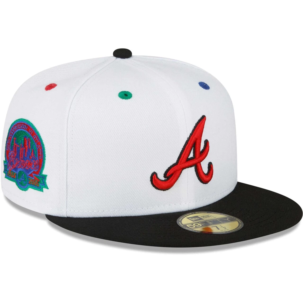 Men's Atlanta Braves New Era White/Black 40th Anniversary In Atlanta Primary Eye 59FIFTY Fitted Hat