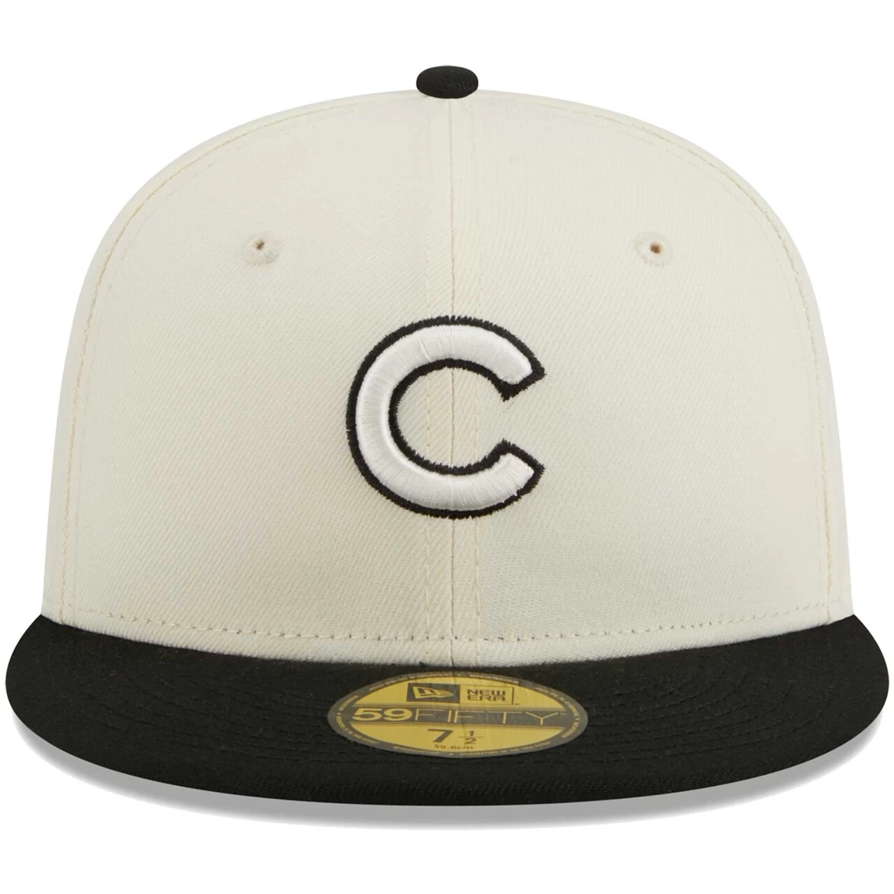 Men's Chicago Cubs New Era Stone/Black Chrome 59FIFTY Fitted Hat - Image 2