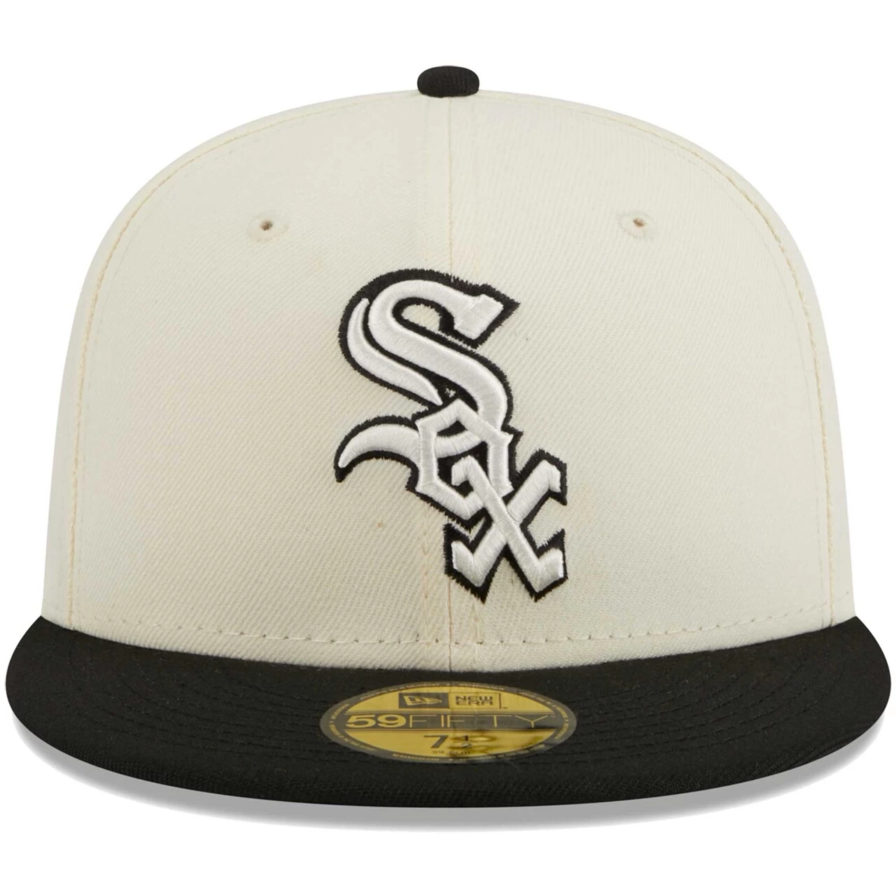 Men's Chicago White Sox New Era Stone/Black Chrome 59FIFTY Fitted Hat - Image 2