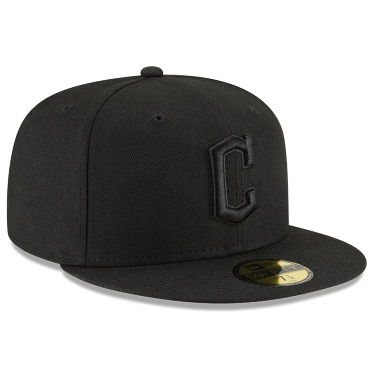 Men's Cleveland Guardians New Era Black/Black 59FIFTY Fitted Hat - Image 3