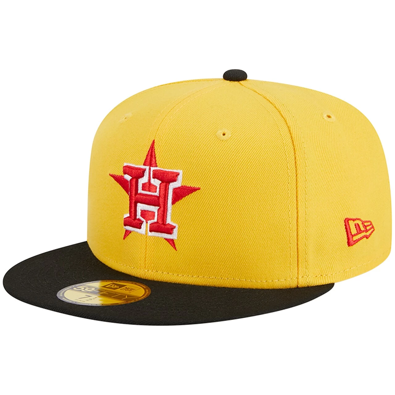 Men's Houston Astros New Era Yellow/Black Grilled 59FIFTY Fitted Hat - Image 3