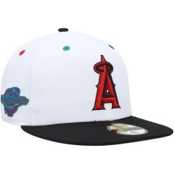 Men's Los Angeles Angels New Era White/Black 2002 World Series Primary Eye 59FIFTY Fitted Hat