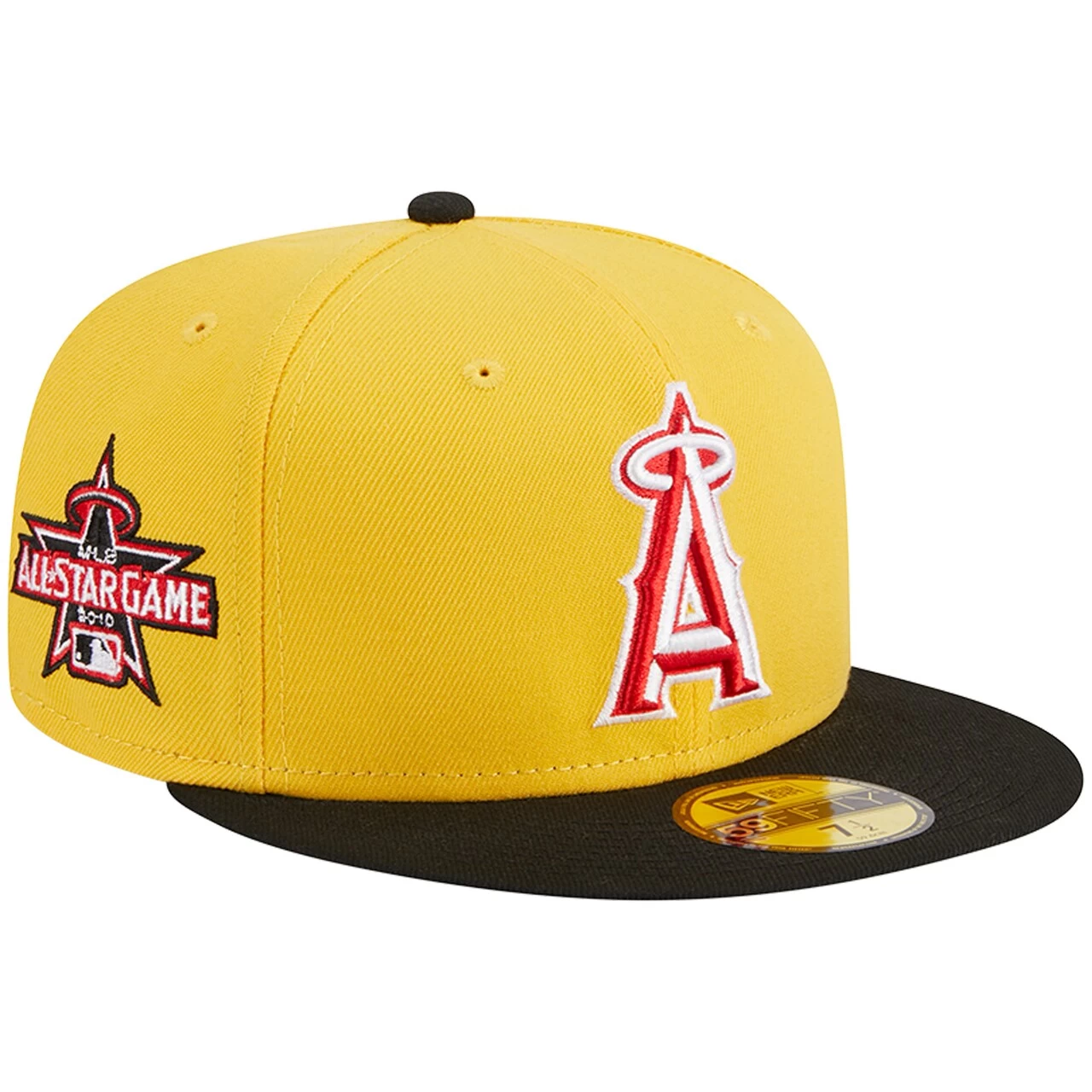 Men's Los Angeles Angels New Era Yellow/Black Grilled 59FIFTY Fitted Hat