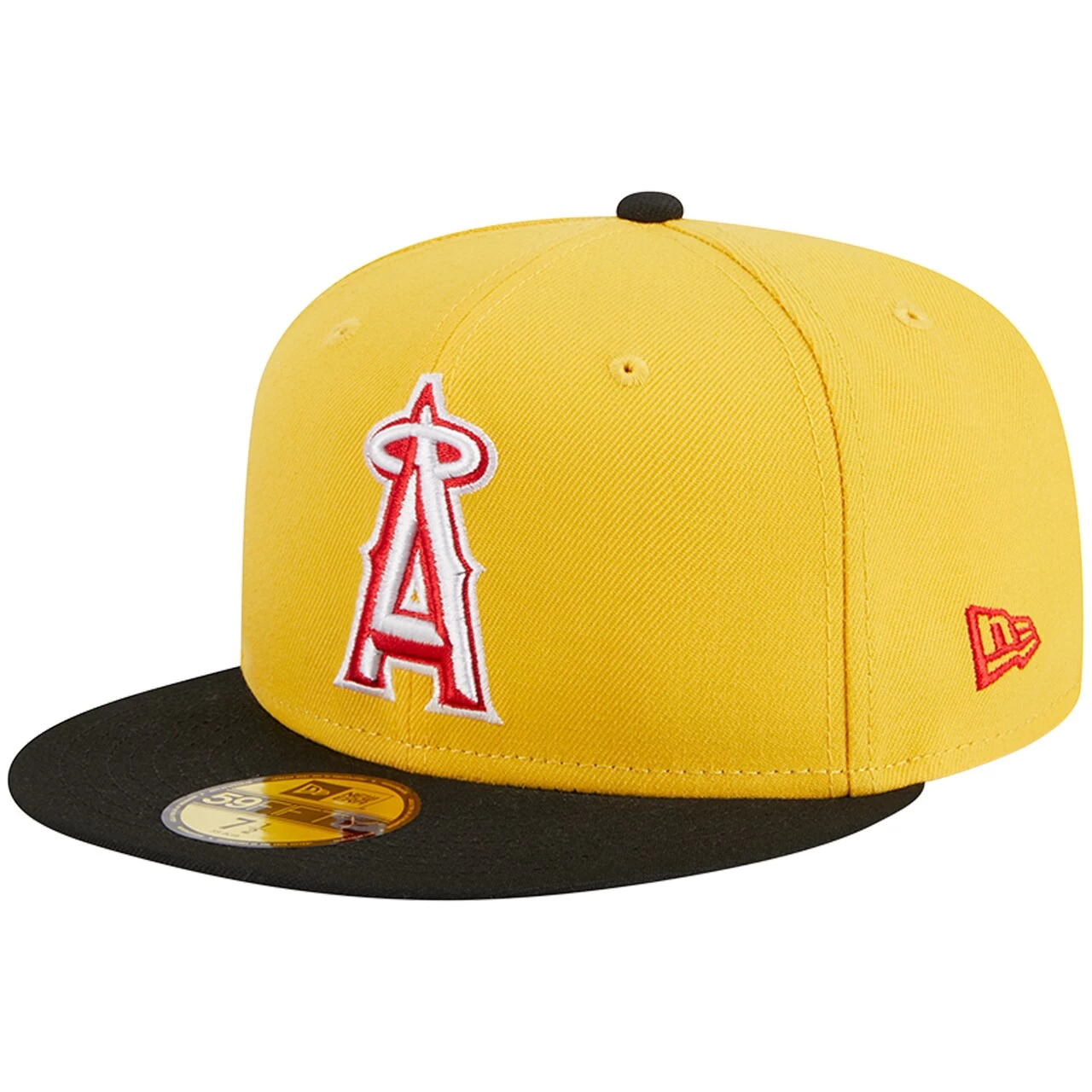 Men's Los Angeles Angels New Era Yellow/Black Grilled 59FIFTY Fitted Hat - Image 3