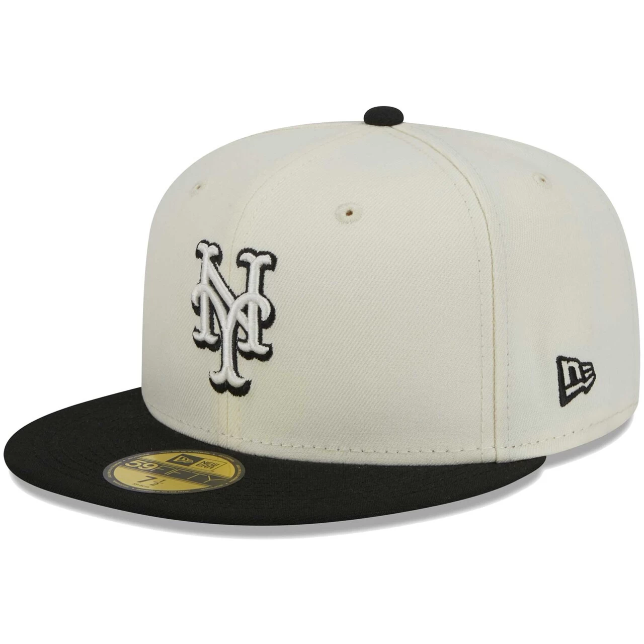 Men's New York Mets New Era Stone/Black Chrome 59FIFTY Fitted Hat