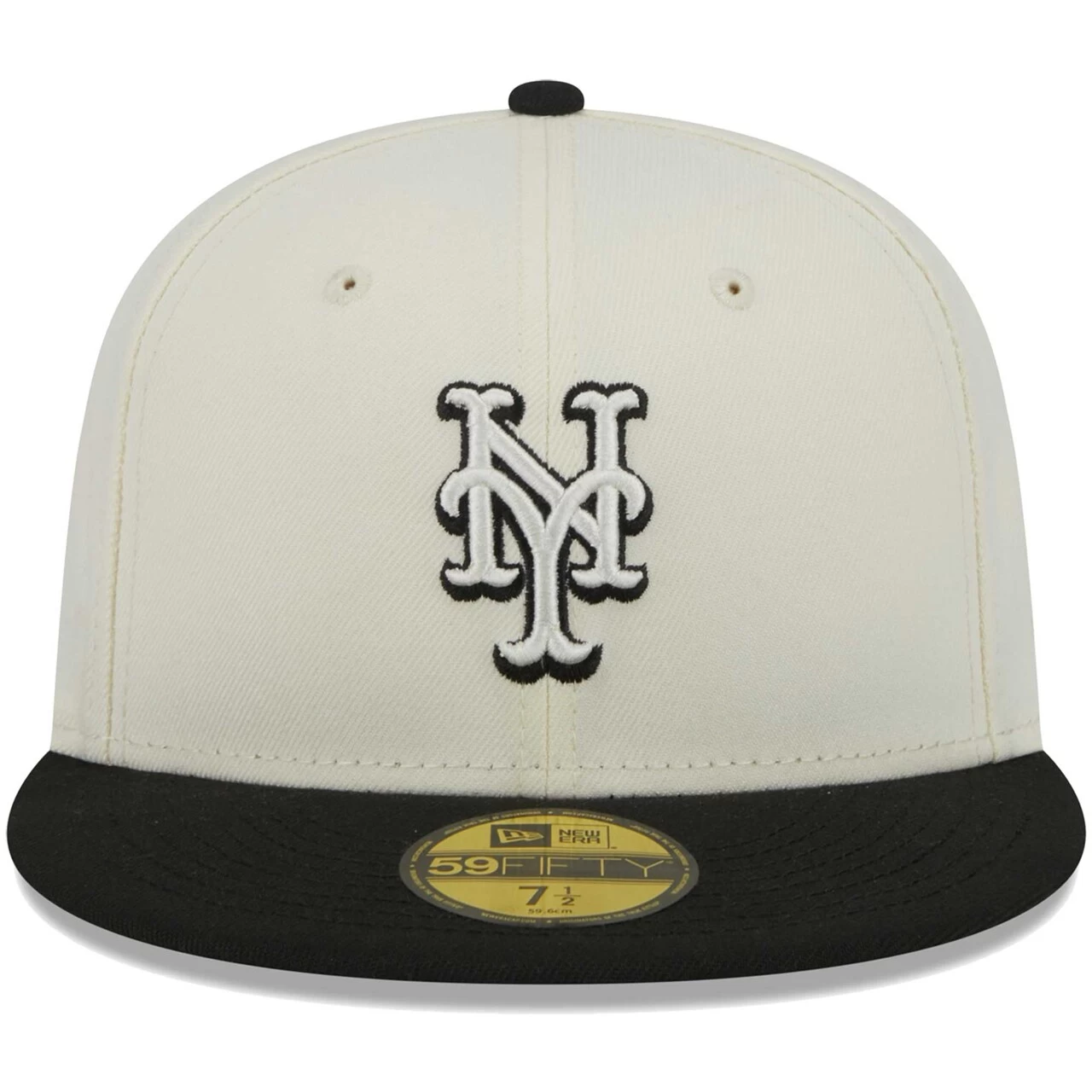 Men's New York Mets New Era Stone/Black Chrome 59FIFTY Fitted Hat - Image 2