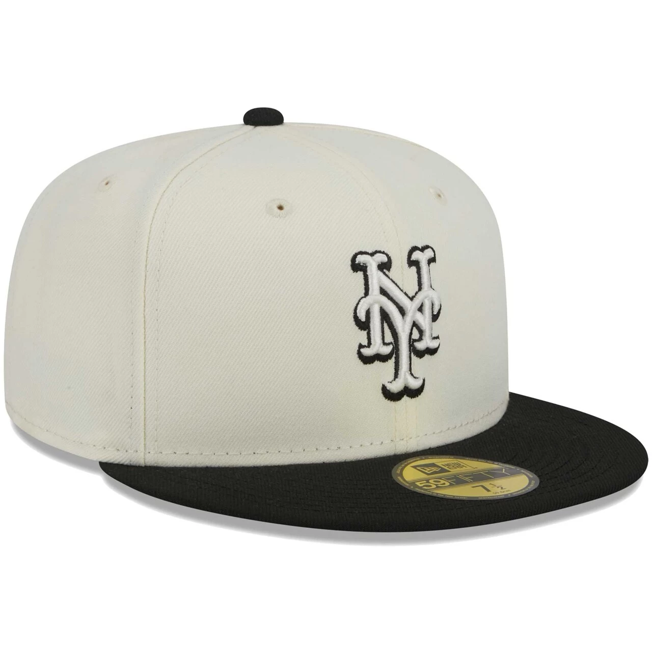 Men's New York Mets New Era Stone/Black Chrome 59FIFTY Fitted Hat - Image 3