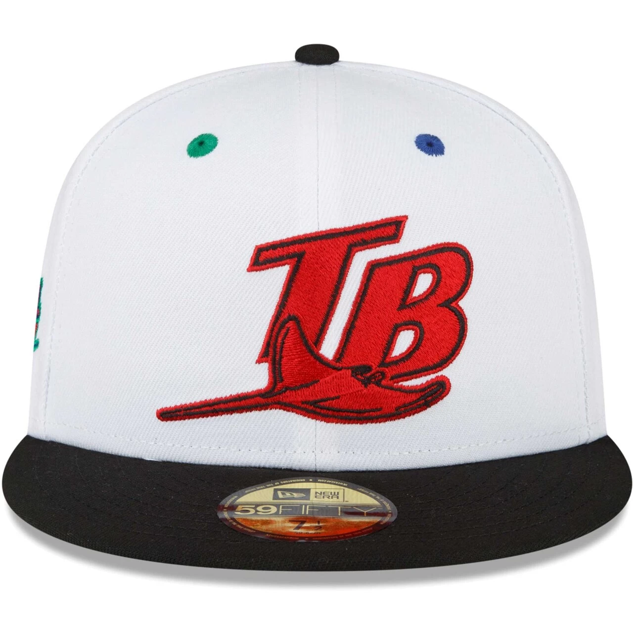 Men's Tampa Bay Rays New Era White/Black 1998 Inaugural Season Primary Eye 59FIFTY Fitted Hat - Image 2