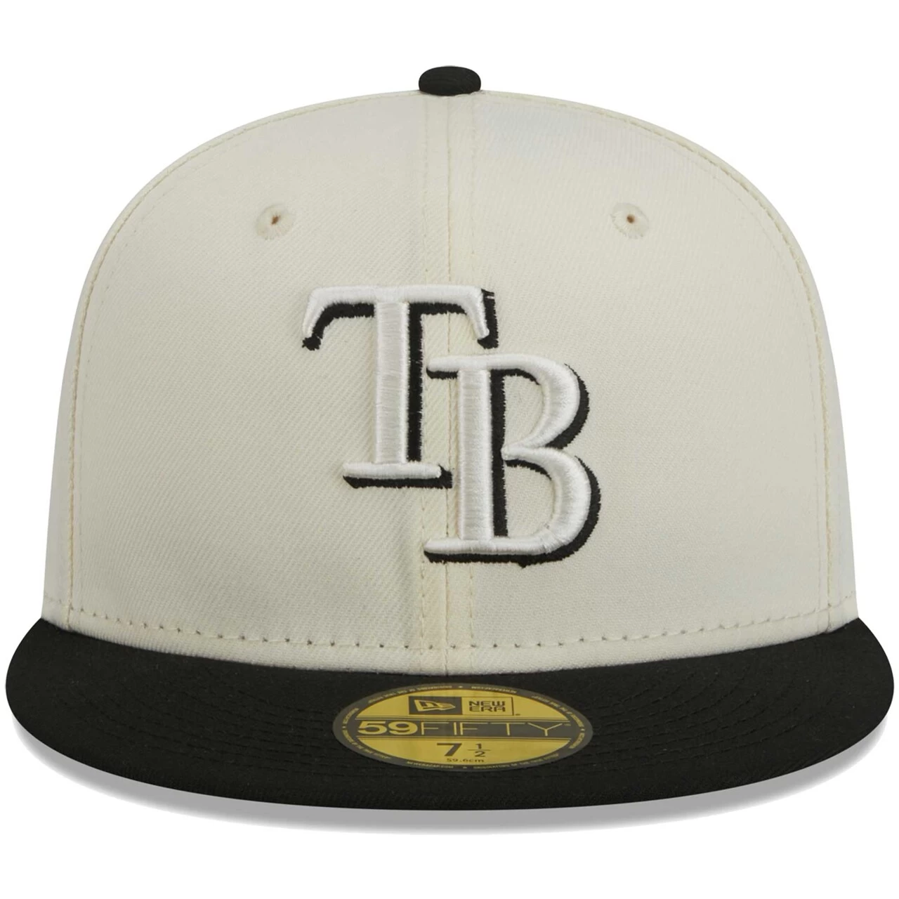 Men's Tampa Bay Rays New Era Stone/Black Chrome 59FIFTY Fitted Hat - Image 2