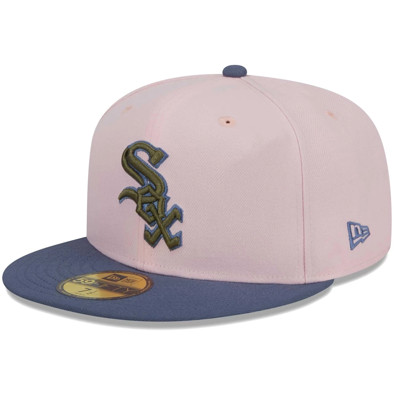 Men's Chicago White Sox New Era Pink/Blue Olive Undervisor 59FIFTY Fitted Hat - Image 3