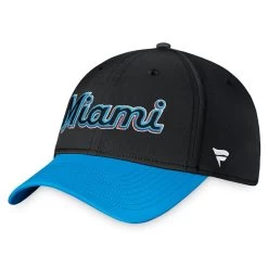 Men's Miami Marlins Fanatics Branded Black/Blue Core Flex Hat