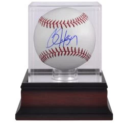 Autographed Kansas City Royals Bo Jackson Fanatics Authentic Baseball And Mahogany Baseball Display Case