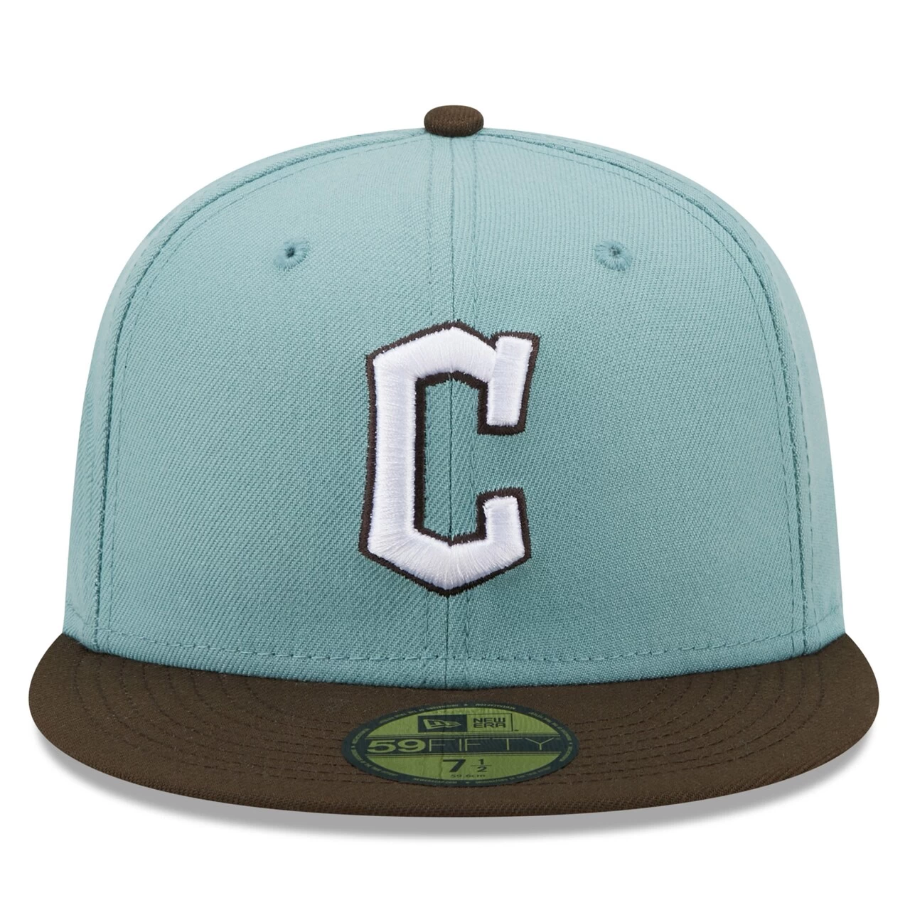 Men's Cleveland Guardians New Era Light Blue/Brown 1997 World Series Beach Kiss 59FIFTY Fitted Hat - Image 2