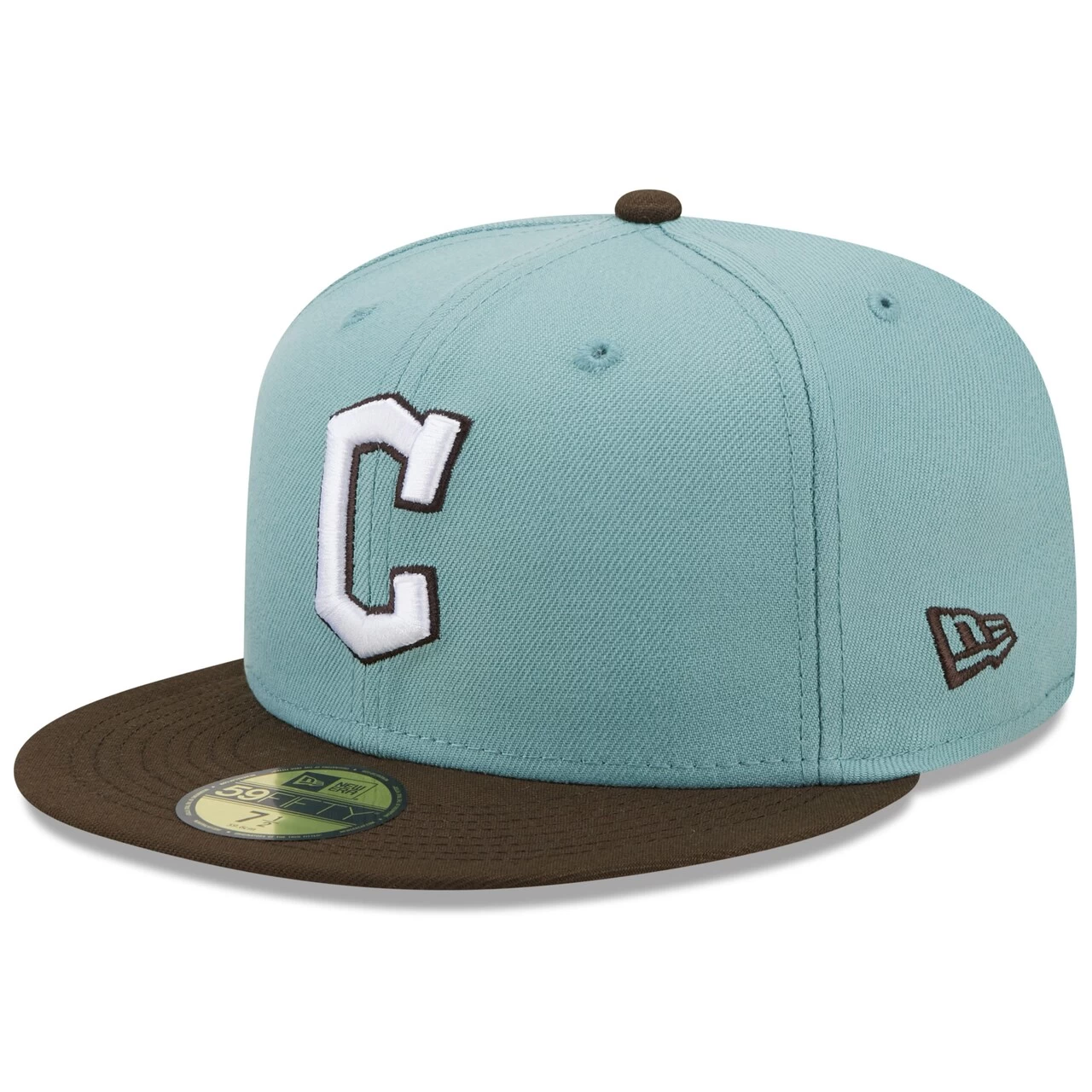 Men's Cleveland Guardians New Era Light Blue/Brown 1997 World Series Beach Kiss 59FIFTY Fitted Hat - Image 3