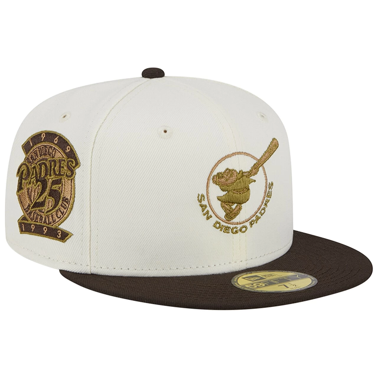 Men's San Diego Padres New Era White/Brown 25th Team Anniversary 59FIFTY Fitted Hat 3 Men's San Diego Padres New Era White/Brown 25th Team Anniversary 59FIFTY Fitted Hat