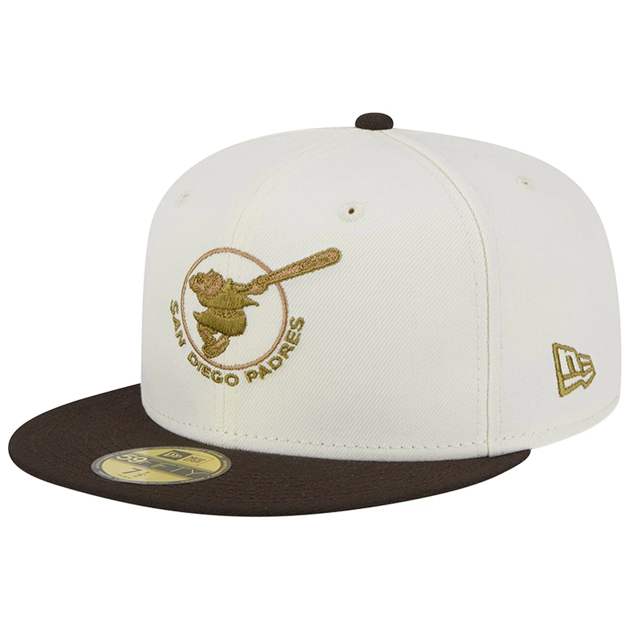 Men's San Diego Padres New Era White/Brown 25th Team Anniversary 59FIFTY Fitted Hat 5 Men's San Diego Padres New Era White/Brown 25th Team Anniversary 59FIFTY Fitted Hat - Image 3