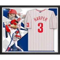 Autographed Philadelphia Phillies Bryce Harper Fanatics Authentic Framed White Nike Authentic Jersey Collage