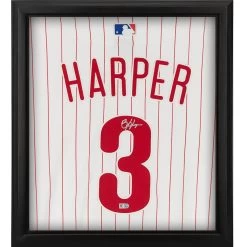 Autographed Philadelphia Phillies Bryce Harper Fanatics Authentic Nike White Authentic MLB Jersey Shadowbox