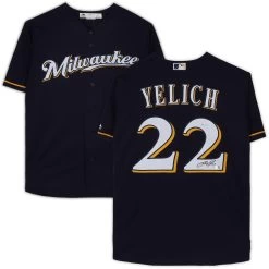 Autographed Milwaukee Brewers Christian Yelich Fanatics Authentic Blue Majestic Replica Jersey