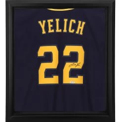 Autographed Milwaukee Brewers Christian Yelich Fanatics Authentic Framed Navy Nike Alternate Replica Jersey Shadowbox