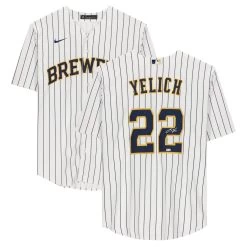 Autographed Milwaukee Brewers Christian Yelich Fanatics Authentic White Nike Replica Jersey