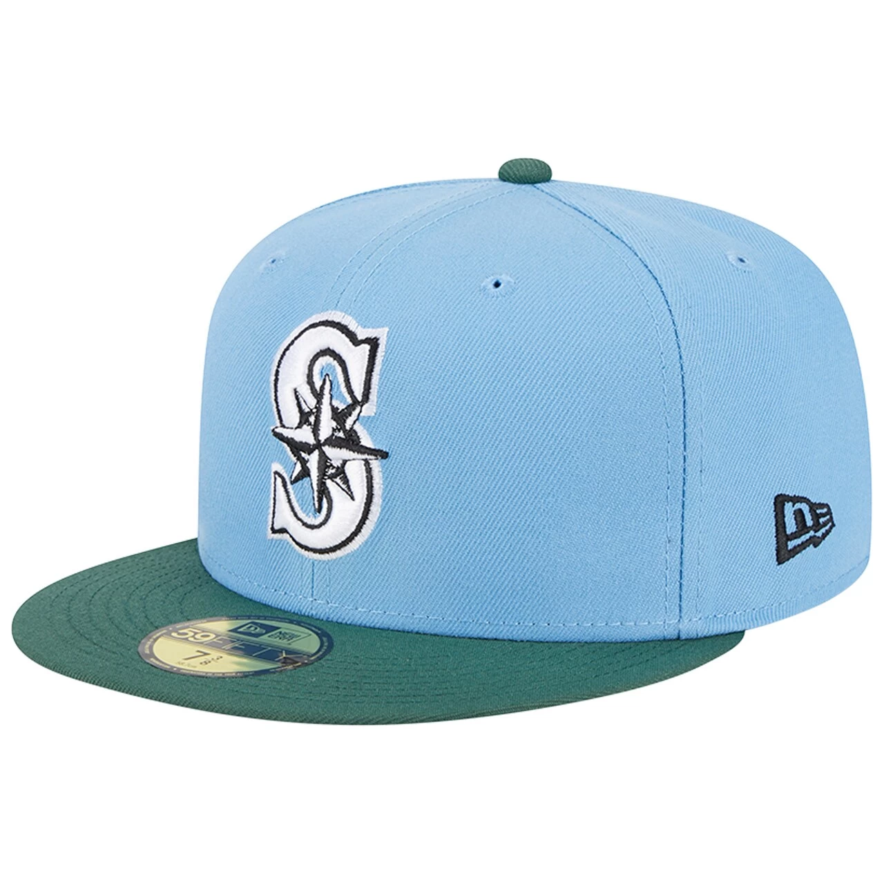 Men's Seattle Mariners New Era Sky Blue/Cilantro 2001 World Series 59FIFTY Fitted Hat - Image 3