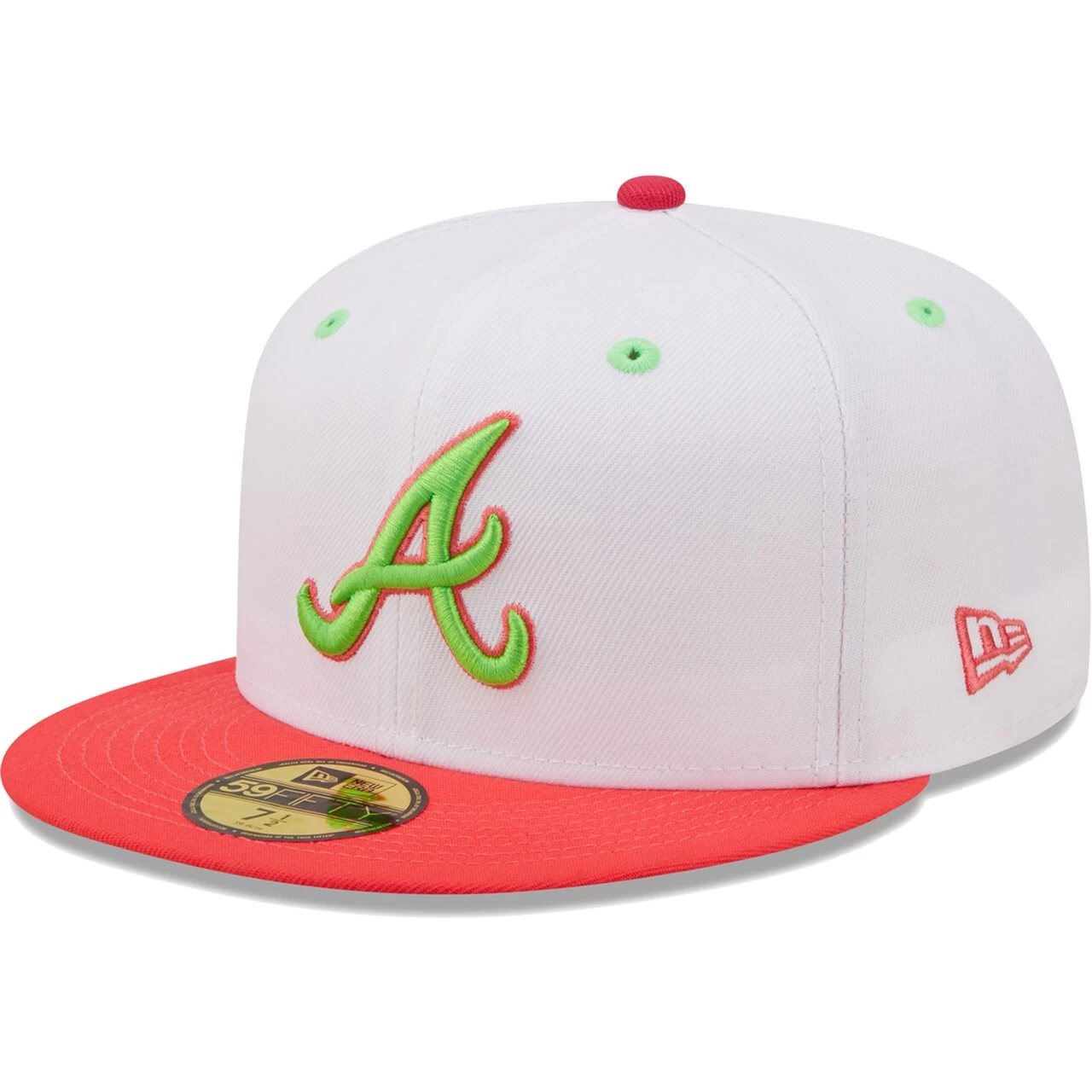 Men's Atlanta Braves New Era White/Coral 1995 World Series Strawberry Lolli 59FIFTY Fitted Hat - Image 3