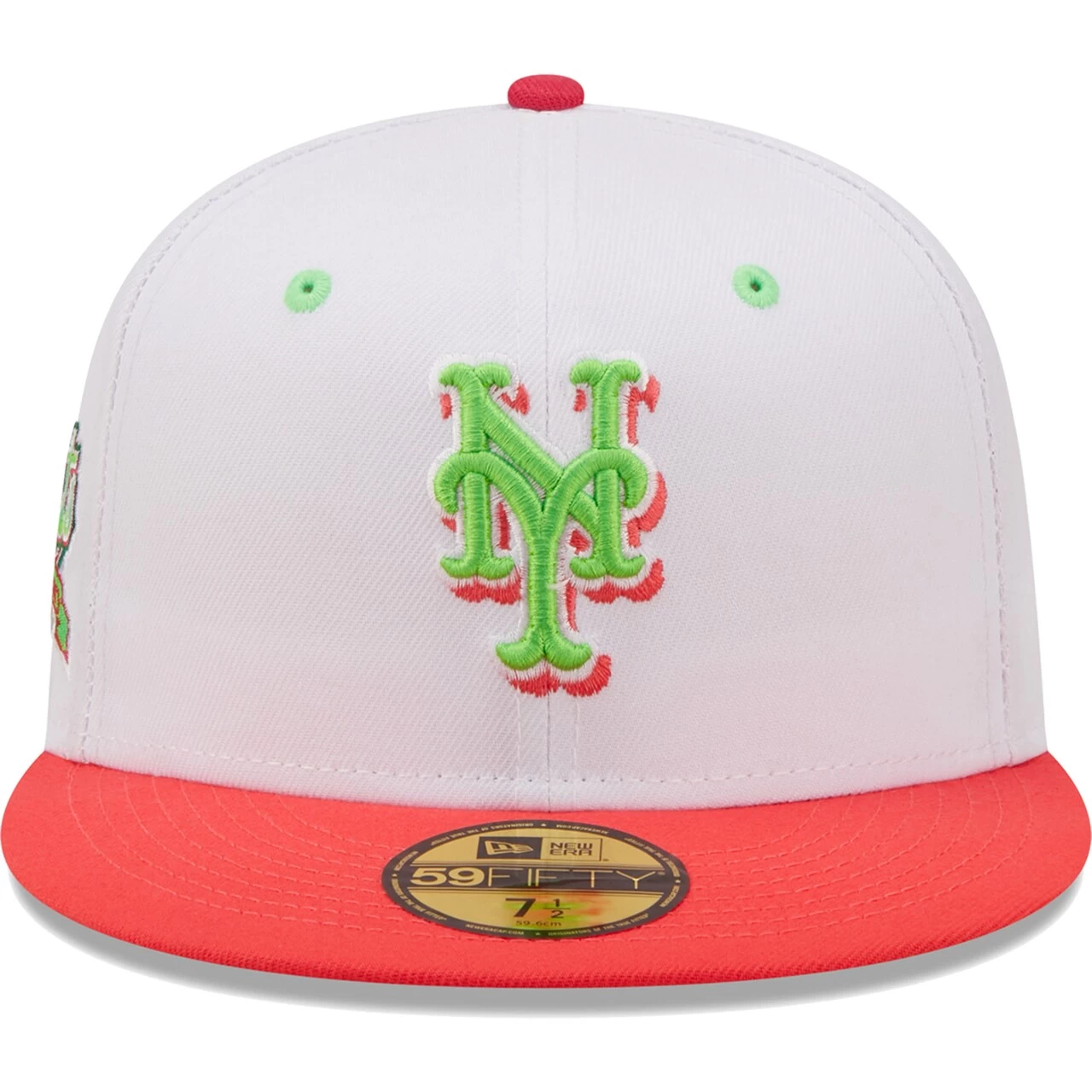 Men's New York Mets New Era White/Coral 40th Anniversary Strawberry Lolli 59FIFTY Fitted Hat - Image 2