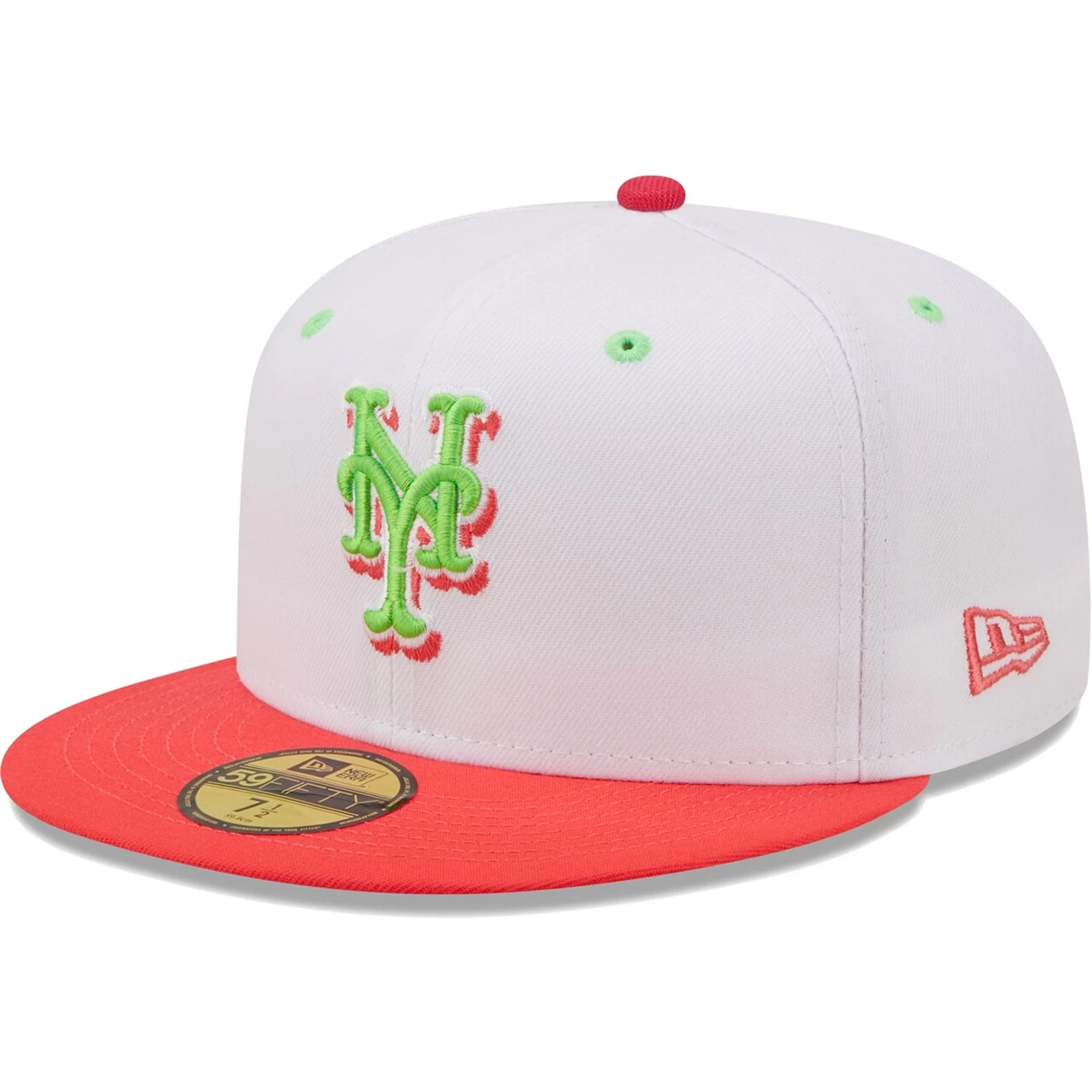 Men's New York Mets New Era White/Coral 40th Anniversary Strawberry Lolli 59FIFTY Fitted Hat - Image 3