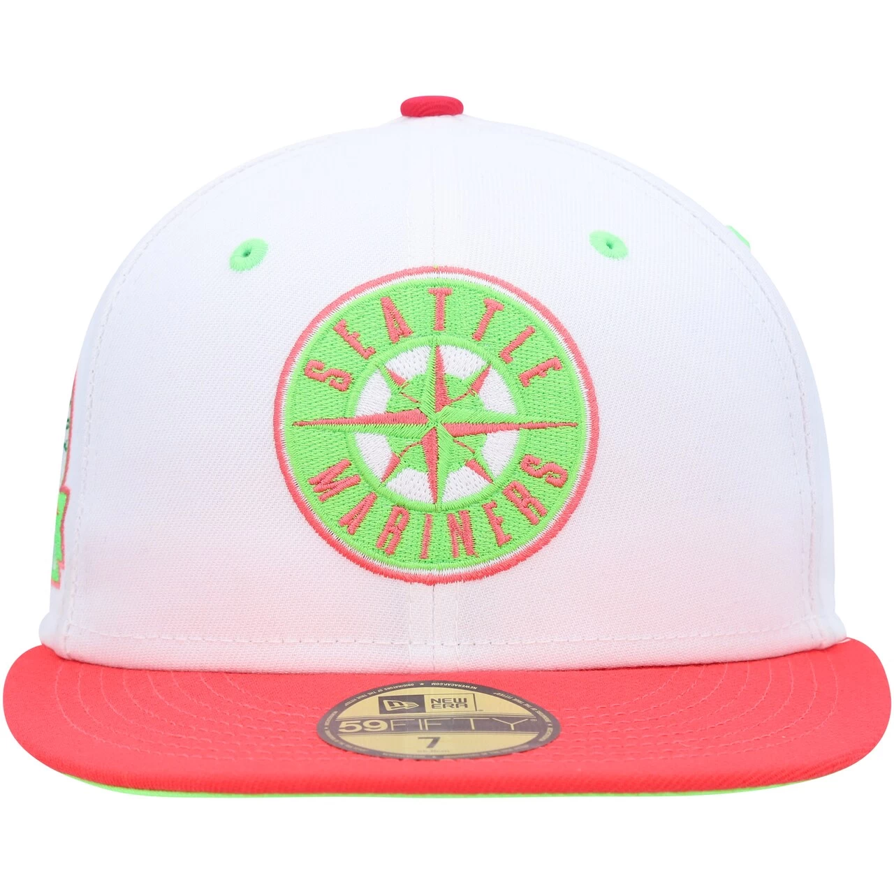 Men's Seattle Mariners New Era White/Coral 30th Anniversary Strawberry Lolli 59FIFTY Fitted Hat - Image 2