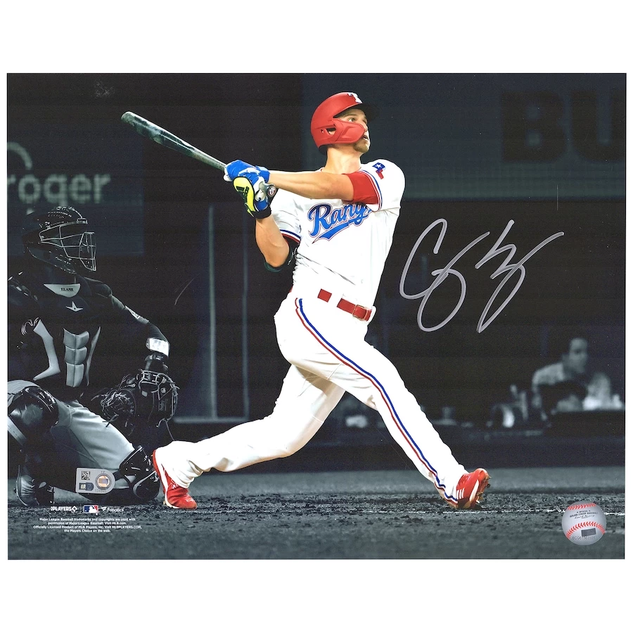 Autographed Texas Rangers Corey Seager Fanatics Authentic 11" X 14" Spotlight Hitting Photograph