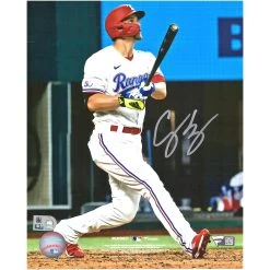 Autographed Texas Rangers Corey Seager Fanatics Authentic 8" X 10" Hitting Photograph
