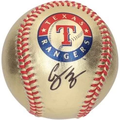 Autographed Texas Rangers Corey Seager Fanatics Authentic Gold Leather Baseball