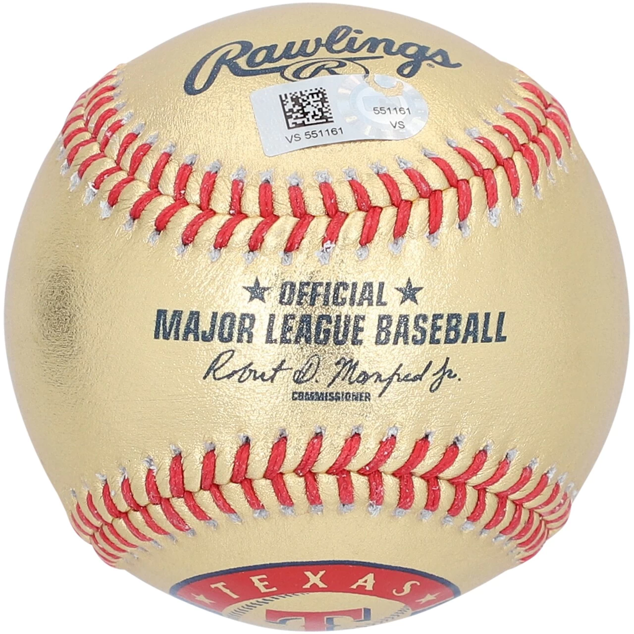 Autographed Texas Rangers Corey Seager Fanatics Authentic Gold Leather Baseball - Image 2