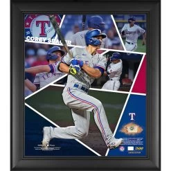 Texas Rangers Corey Seager Fanatics Authentic Framed 15" X 17" Impact Player Collage With A Piece Of Game-Used Baseball - Limited Edition Of 500