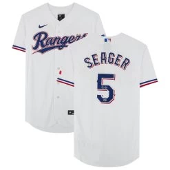 Autographed Texas Rangers Corey Seager Fanatics Authentic White Nike Authentic Jersey