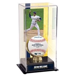 Milwaukee Brewers Devin Williams Fanatics Authentic 2020 National League Rookie Of The Year Gold Glove With Image Display Case
