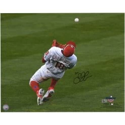 Autographed Philadelphia Phillies Didi Gregorius Fanatics Authentic 16" X 20" Over The Shoulder Catch Photograph