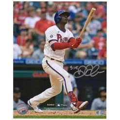 Autographed Philadelphia Phillies Didi Gregorius Fanatics Authentic 8'' X 10'' Hitting In Cream Jersey Photograph