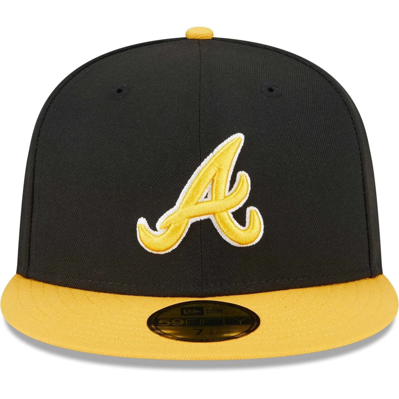 Men's Atlanta Braves New Era Black/Gold 59FIFTY Fitted Hat - Image 2