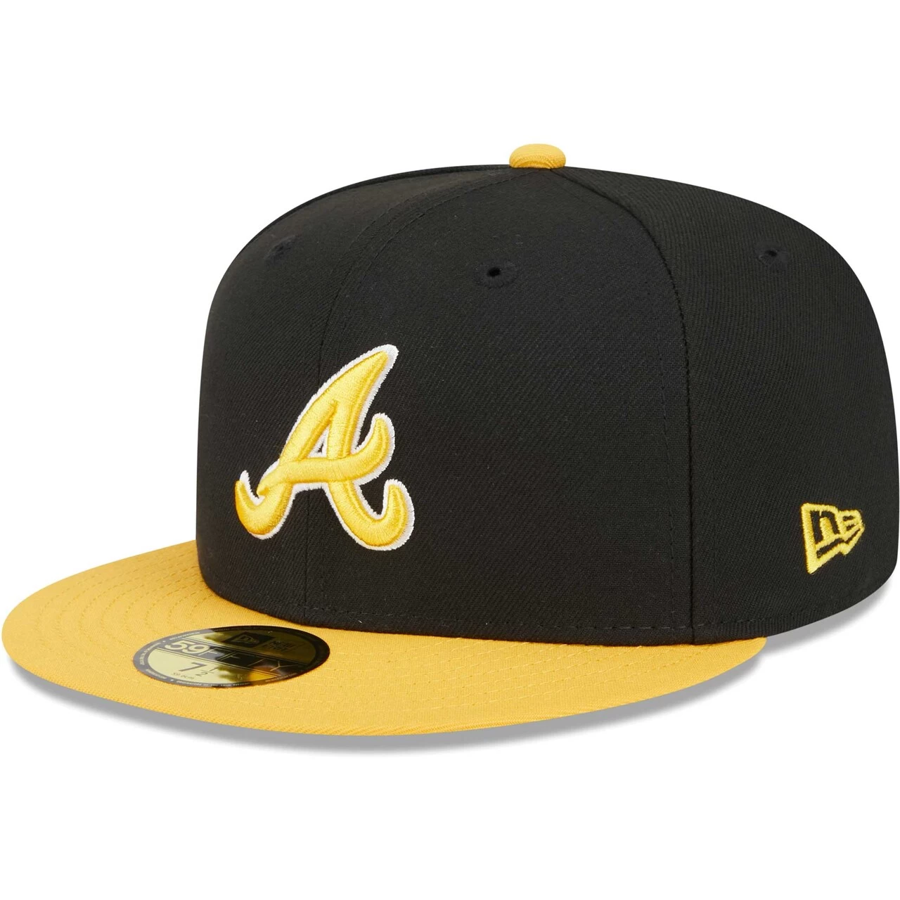 Men's Atlanta Braves New Era Black/Gold 59FIFTY Fitted Hat - Image 3