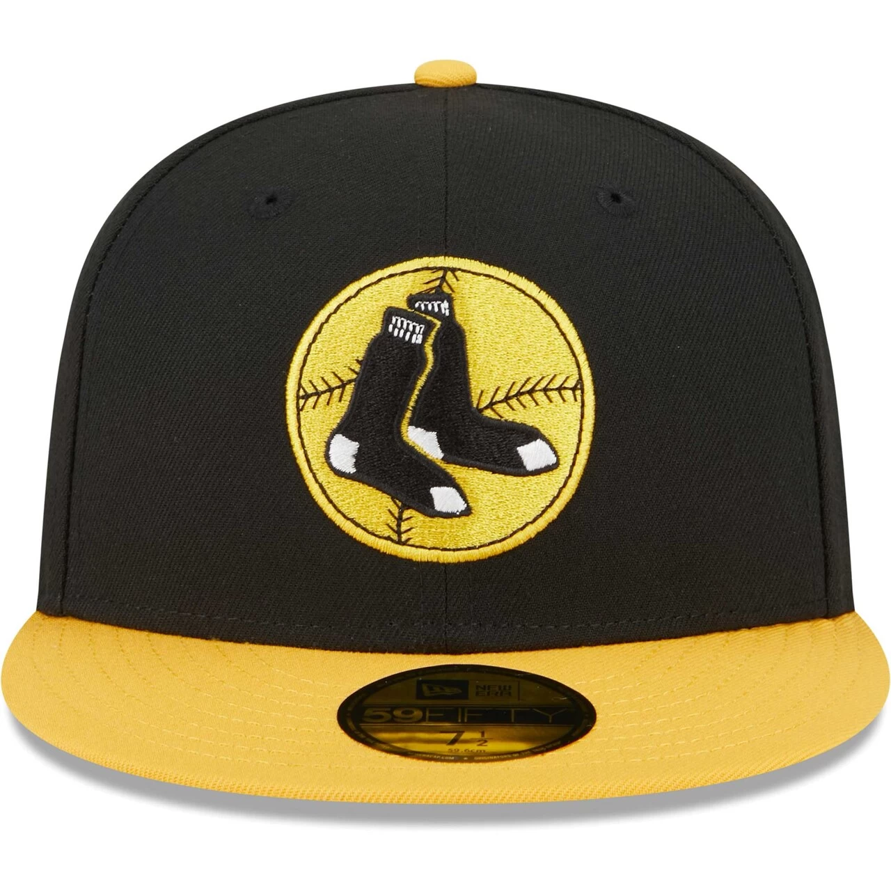 Men's Boston Red Sox New Era Black/Gold 59FIFTY Fitted Hat - Image 2