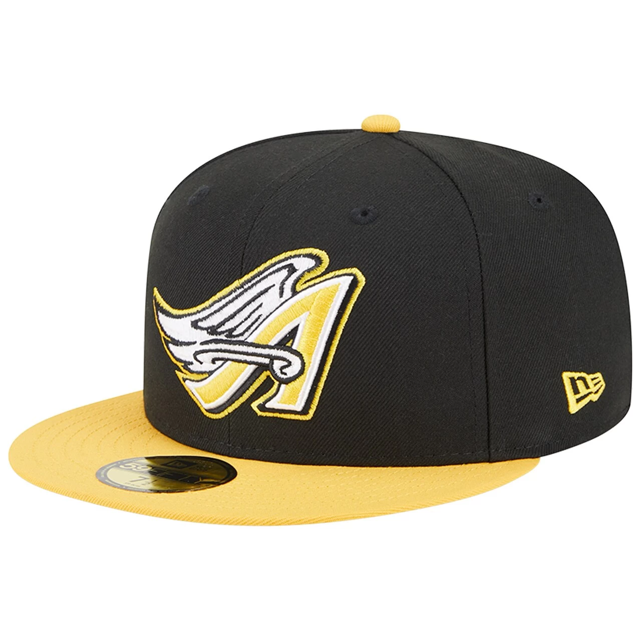 Men's Los Angeles Angels New Era Black/Gold 59FIFTY Fitted Hat - Image 3