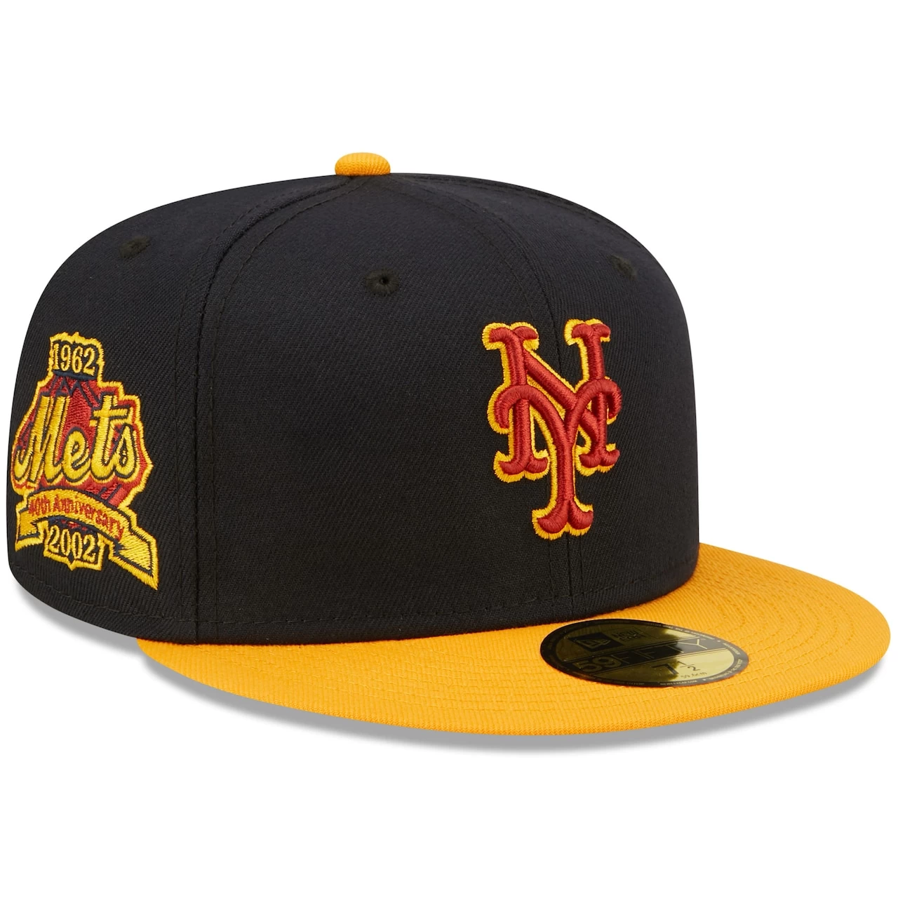 Men's New York Mets New Era Navy/Gold 40th Anniversary Primary Logo 59FIFTY Fitted Hat