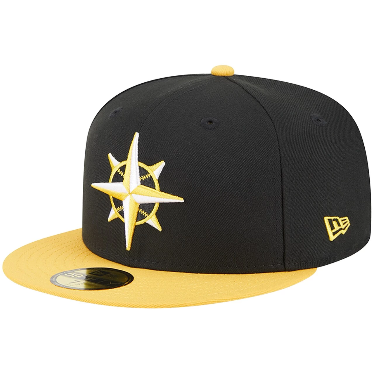 Men's Seattle Mariners New Era Black/Gold 59FIFTY Fitted Hat - Image 3