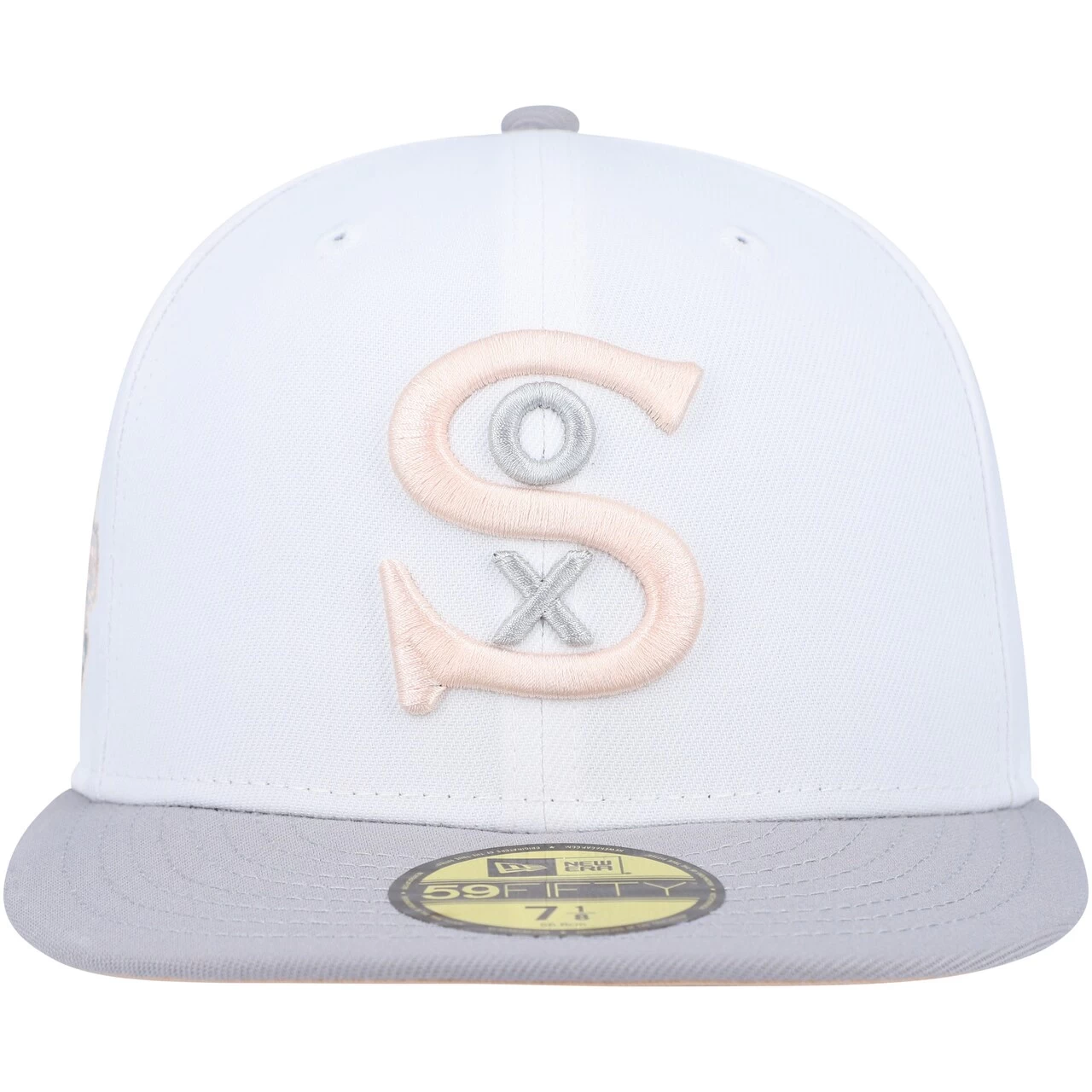 Men's Chicago White Sox New Era White/Gray 1917 World Series Side Patch Peach Undervisor 59FIFTY Fitted Hat - Image 2