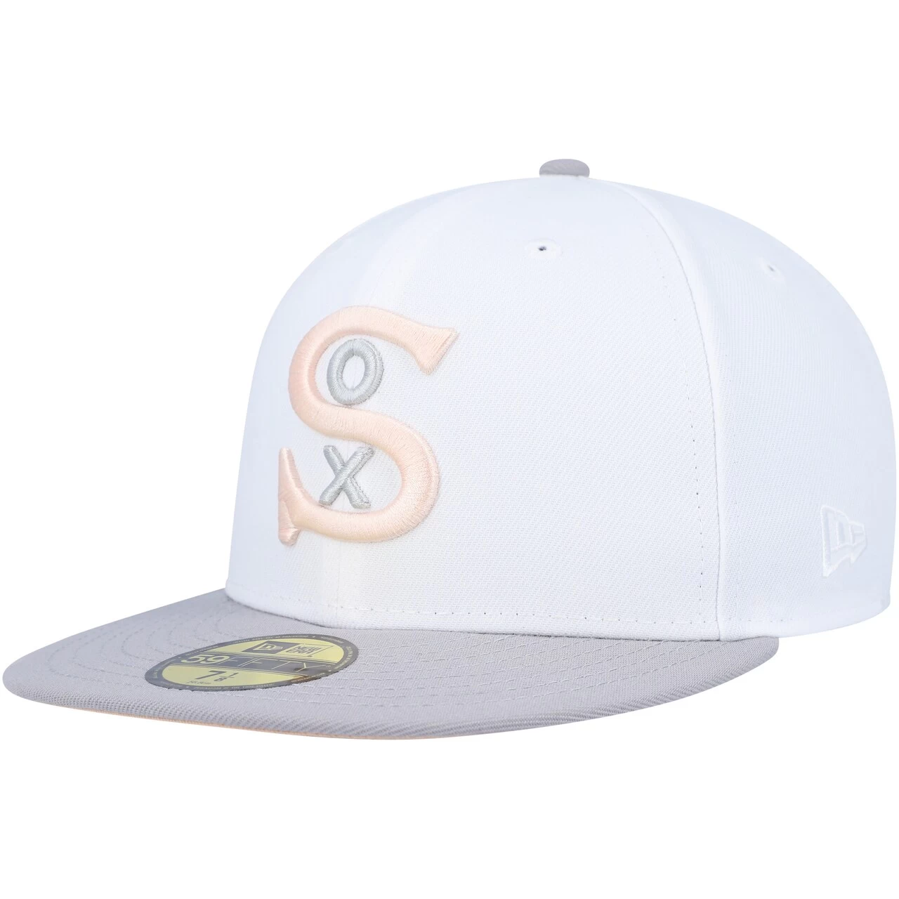 Men's Chicago White Sox New Era White/Gray 1917 World Series Side Patch Peach Undervisor 59FIFTY Fitted Hat - Image 3